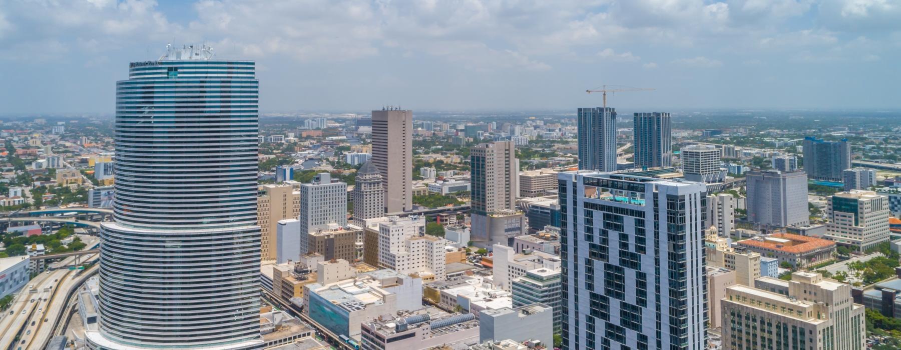 a city with tall buildings